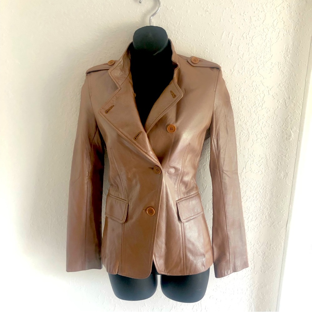 Theory Metallic Persia Leather Jacket